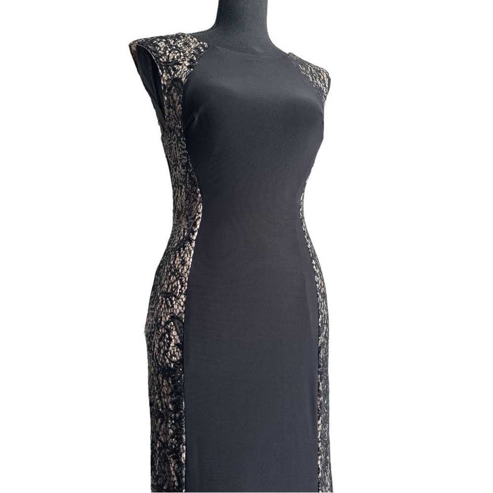 Black Lace & Sequin Mermaid Gown Prom Formal Evening Dress Size 2 - Picture 9 of 14